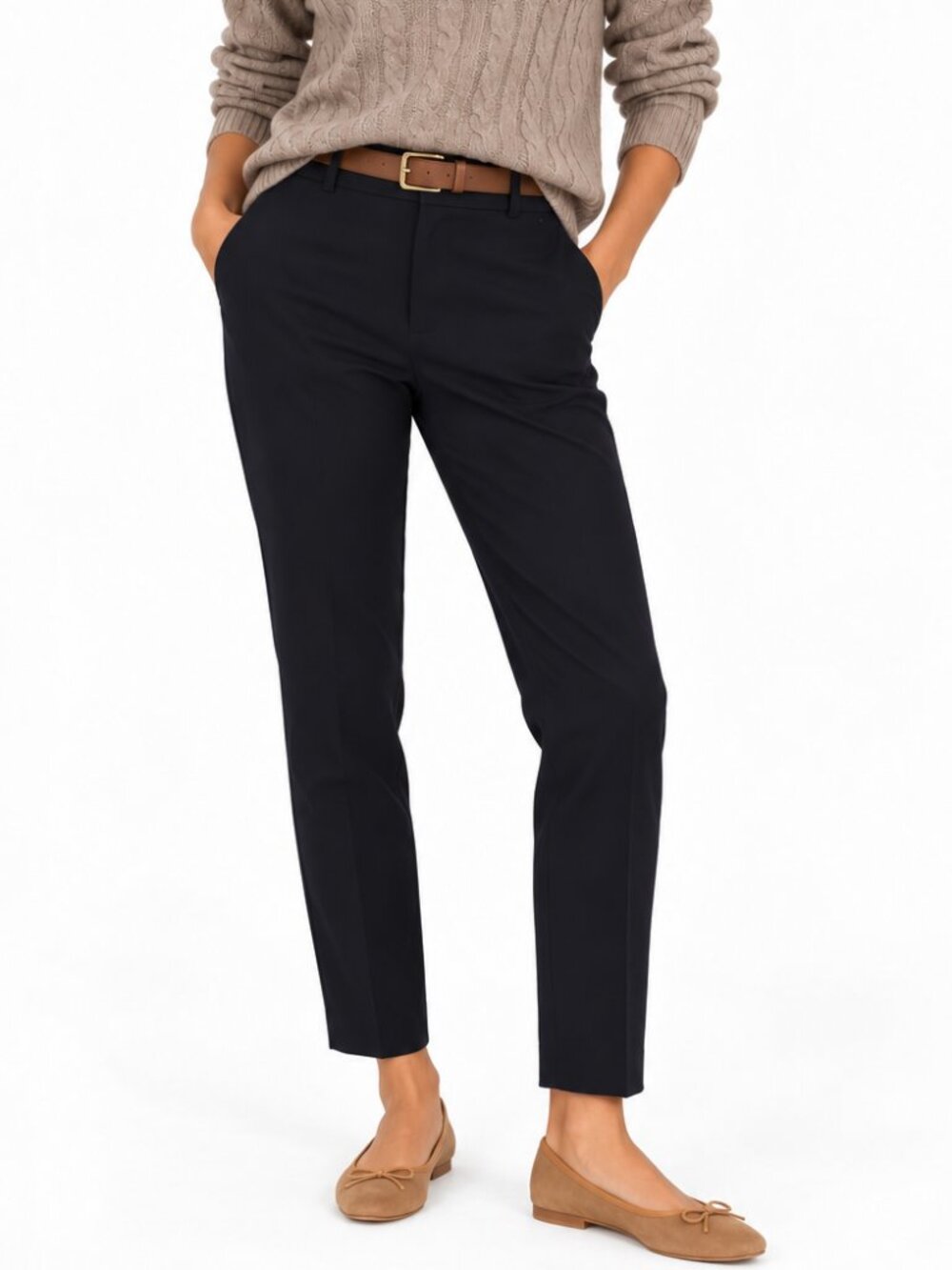 J.Crew Cameron High Rise Slim Crop Pants Navy Blue Size 2